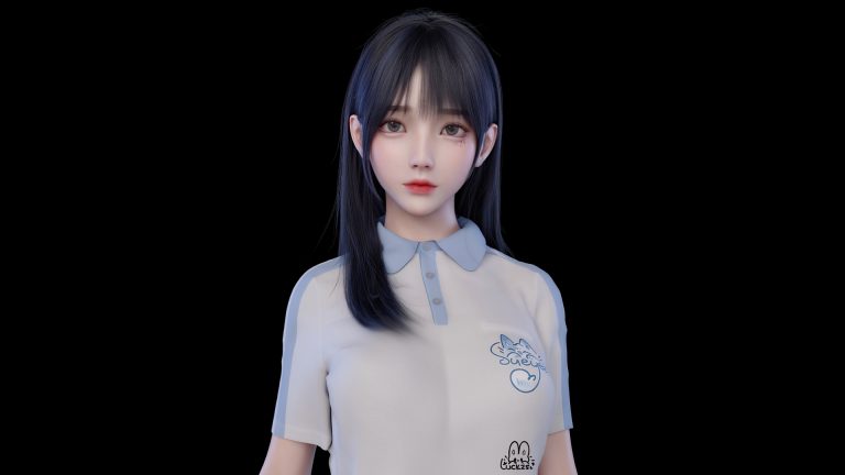 好看3d美女 长发 白色衣服美女电脑壁纸